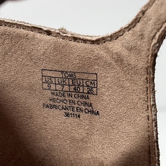 Tom's Stucco Satin Woven Peep Toe Platform Wedges Womens Size 9 - Picture 13 of 15